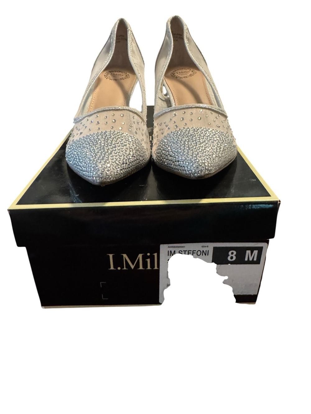 I Miller  Silver Rhinestone Pointed Toe Flats - Picture 3 of 6